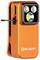 Clip de lampe de poche Orange Olight ; design compact à double LED avec interrupteur latéral et logo de marque ; idéal pour un éclairage sans les mains.