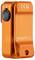Pince Orange 'Oclip Pro S' avec bouton et marquage CE. Conçue pour l'attachement, dotée d'une prise texturée et d'un design compact.