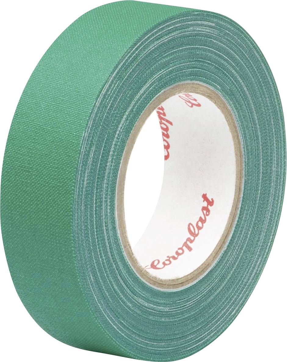 « Un rouleau de ruban adhésif vert avec un cœur blanc affichant un texte rouge. »