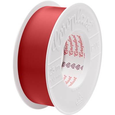Rouleau de ruban adhésif rouge étiqueté « Coloplast PVC 25 m 0,15 mm ».