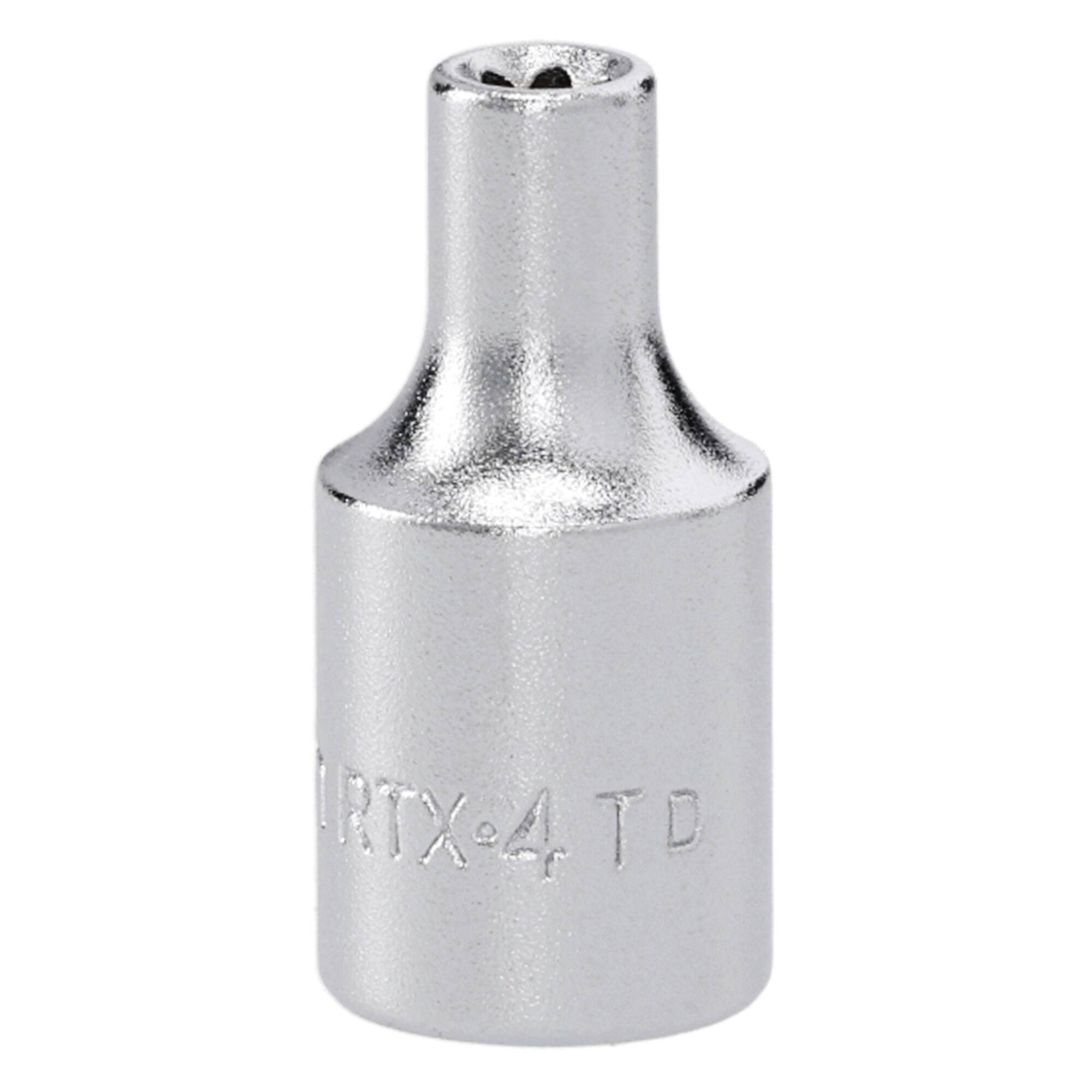 Une douille métallique cylindrique brillante avec l'inscription « TRX4 TD » sur sa surface, utilisée pour fixer des boulons ou des vis dans les travaux mécaniques.