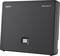 Station de base Gigaset BasicLine IP noire avec un bouton carré au centre, conçue pour connecter les appareils de communication sans fil.