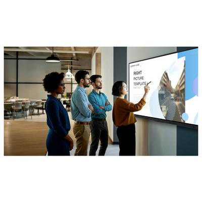 Emballage de l'écran LFD Iiyama ProLite LH7564UHS 75 pouces 4K UHD, affichant une utilisation 24/7 et une icône Android.