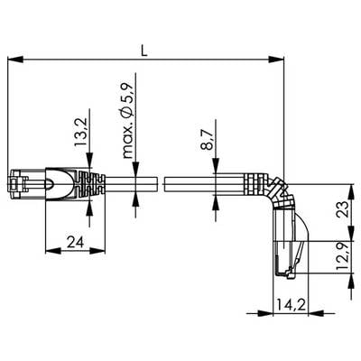 Telegärtner 100008491 RJ45 Câble réseau, câble patch CAT 6a S/FTP 3.0 m bleu ignifuge, avec manchon de protection contre-1