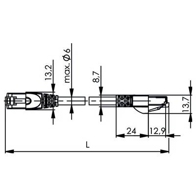 Telegärtner 100008658 RJ45 Câble réseau, câble patch CAT 6a S/FTP 5.0 m blanc ignifuge, avec manchon de protection contr-1