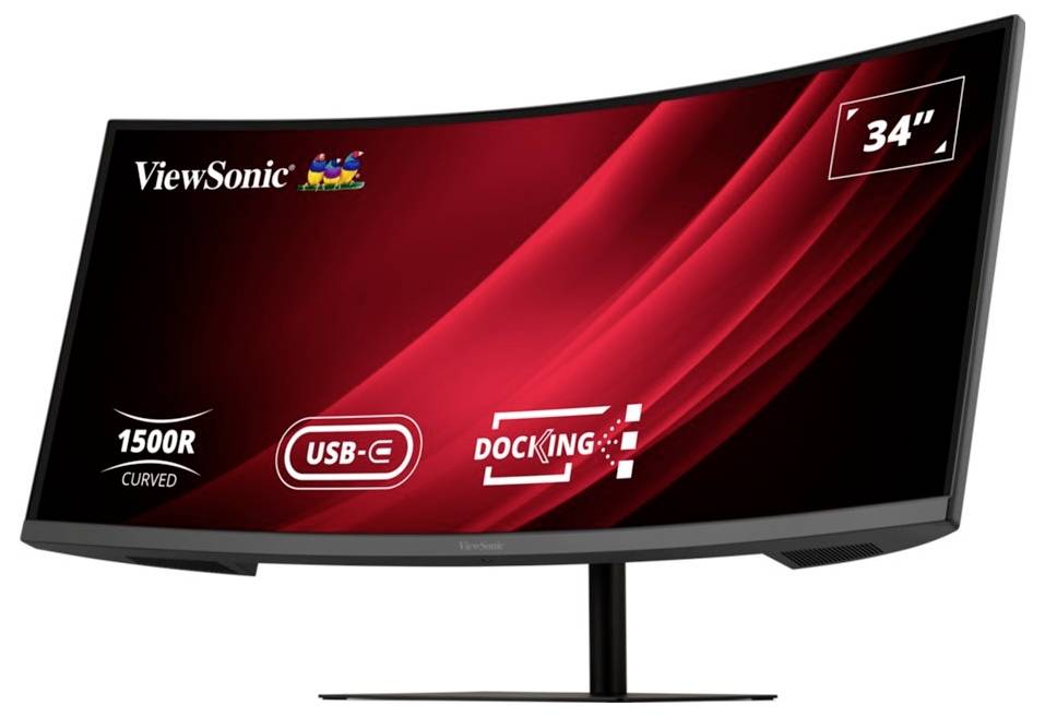 Moniteur incurvé ViewSonic 34 pouces avec connectivité USB-C et capacité d'accueil ; doté d'une courbure de 1500R pour une expérience visuelle immersive.