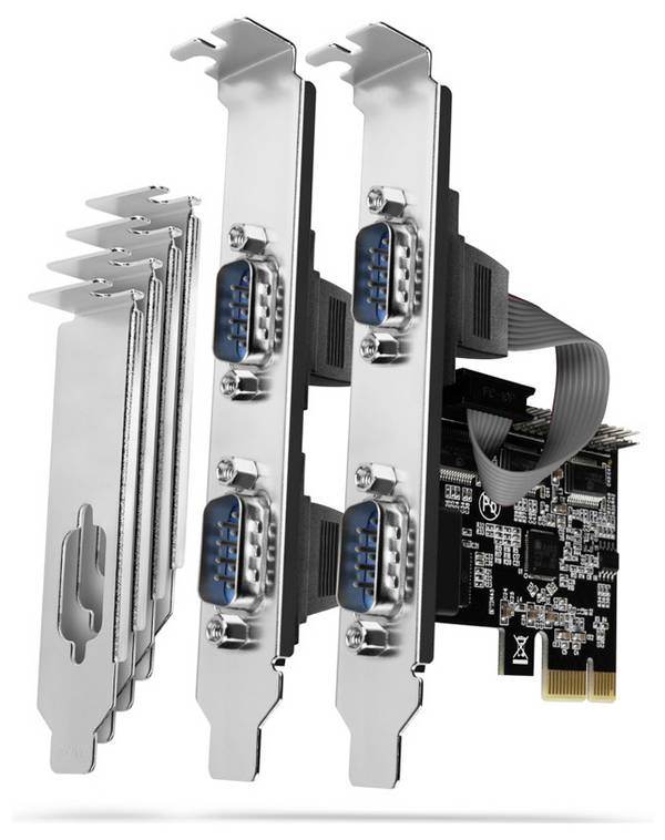 AXAGON série Adaptateur [1x PCIe - 4x RS232 femelle]