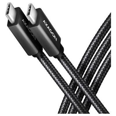 Deux câbles USB-C tressés noirs avec des connecteurs coudés portant l'étiquette « AAGON » entrecroisés sur un fond blanc.