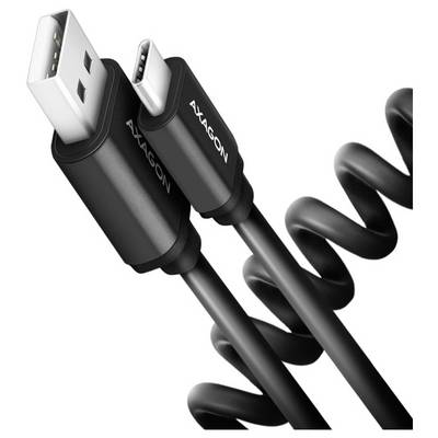 AXAGON Câble USB-C USB 2.0 USB-A mâle, USB-C® mâle 0.6 m noir contacts dorés BUCM-AM10TB-0