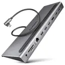 AXAGON HMC-4KX3 Hub USB HDMI™, USB-C®, USB 2.0, USB 3.0, RJ45, jack, microSD, mini-DisplayPort USB 3.0 5 GBit/s