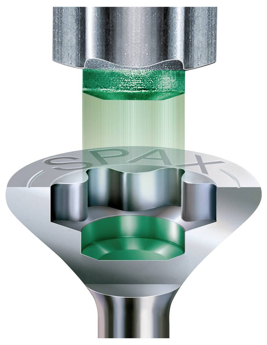 Coupe transversale d'un raccord industriel en métal ou d'un corps de valve avec un fluide vert s'écoulant à travers un canal central et le nom de marque en relief « CPAX » sur le dessus.