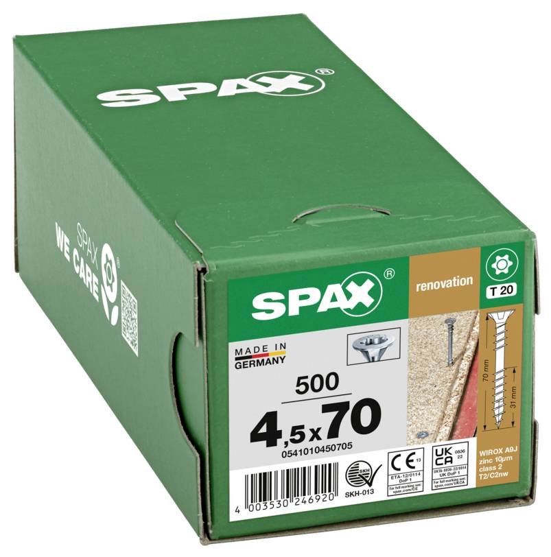 SPAX 0541010450705 Vis à tête fraisée 4.5 mm 70 mm T-STAR plus acier 500 pc(s)-5