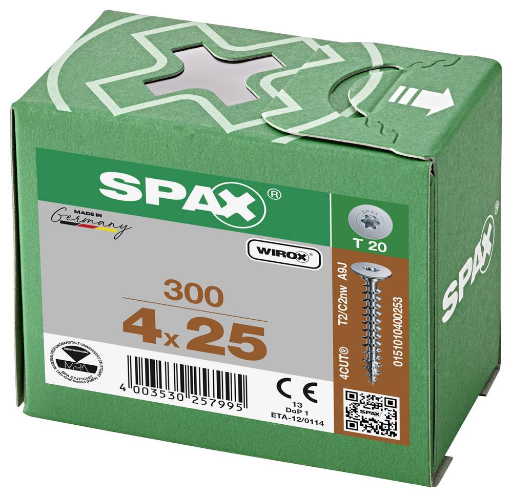 SPAX 0151010400253 Vis pour parois arrières 4 mm 25 mm T-STAR plus acier 300 pc(s)-6