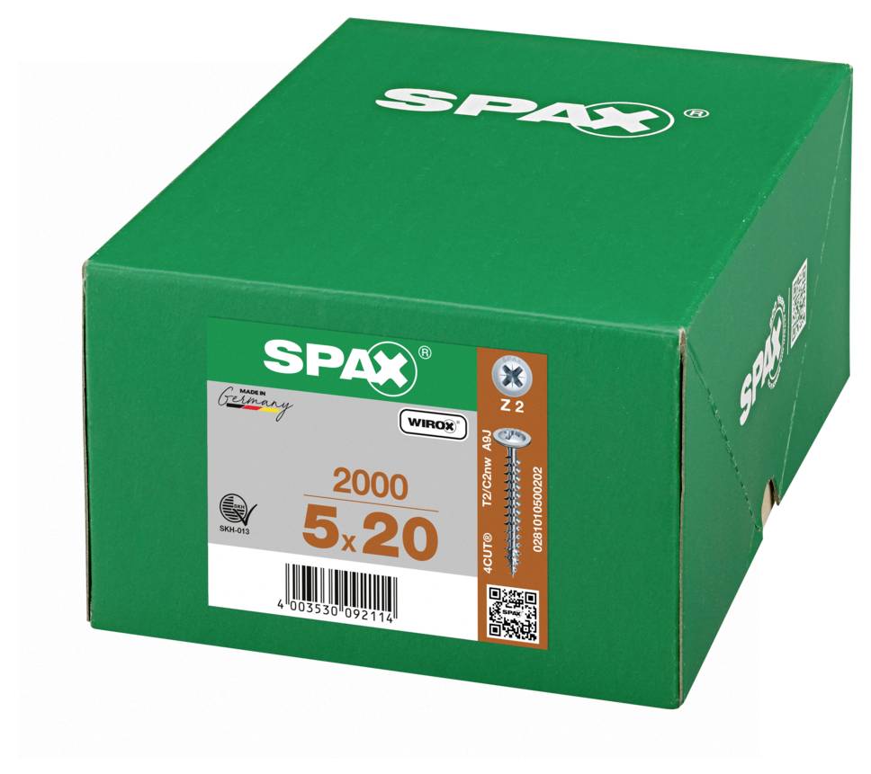 SPAX 0281010500202 Vis pour parois arrières 5 mm 20 mm cruciforme Pozidriv acier 2000 pc(s)-6