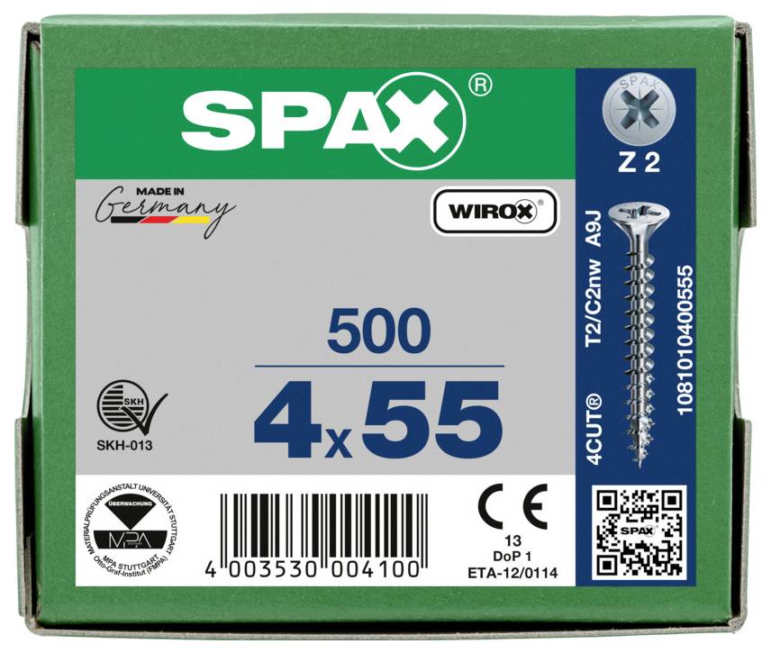 SPAX 1081010400555 Vis à tête fraisée 4 mm 55 mm acier 500 pc(s)-7