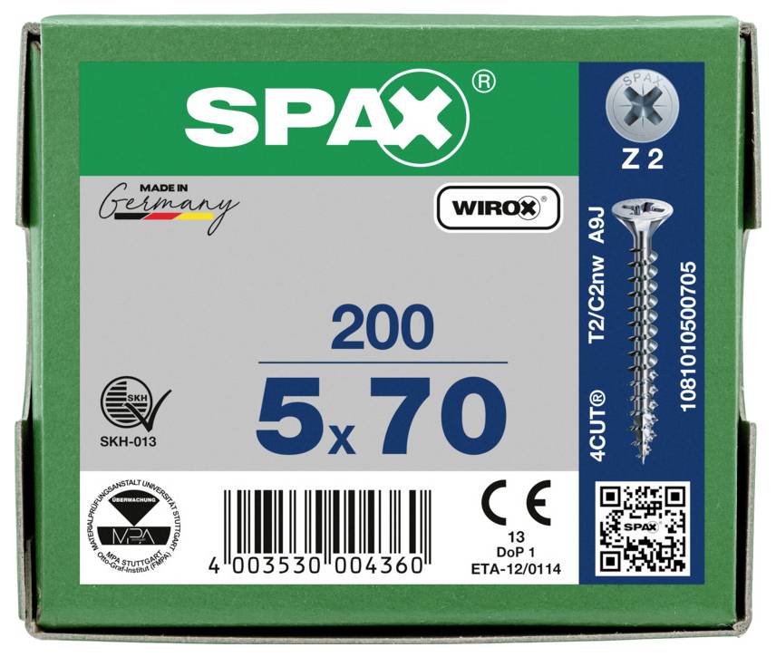 SPAX 1081010500705 Vis à tête fraisée 5 mm 70 mm acier 200 pc(s)-6