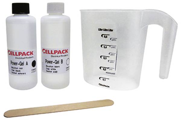 CellPack 335121 POWER GEL/1000ml Gel à 2 composants à base de silicone pour le déversement de boîtes de dérivation et de raccordement transparent 1 pc(s)
