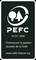 Étiquette de certification forestière PEFC avec logo, numéro de certificat 10-31-1550, et texte en français promouvant la gestion durable des forêts ; www.pefc-france.org