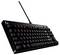 Clavier mécanique de jeu RGB noir avec câble USB, présenté sous un angle sur un fond blanc.