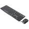 Clavier et souris Logitech sans fil avec récepteur USB sur fond blanc.