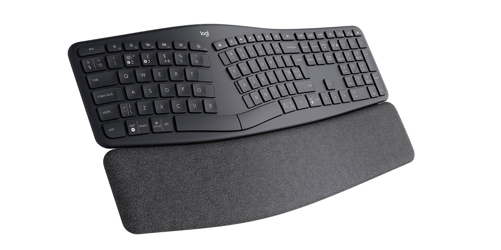 Logitech Ergo K860 sans fil Clavier avec clavier numérique anglais britannique, QWERTY graphite-0