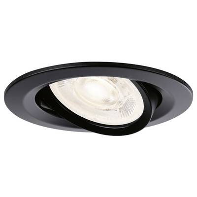 Luminaire de plafond encastré rond noir avec garniture inclinée et lentille d'ampoule visible
