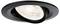 Luminaire de plafond encastré rond noir avec garniture inclinée et lentille d'ampoule visible