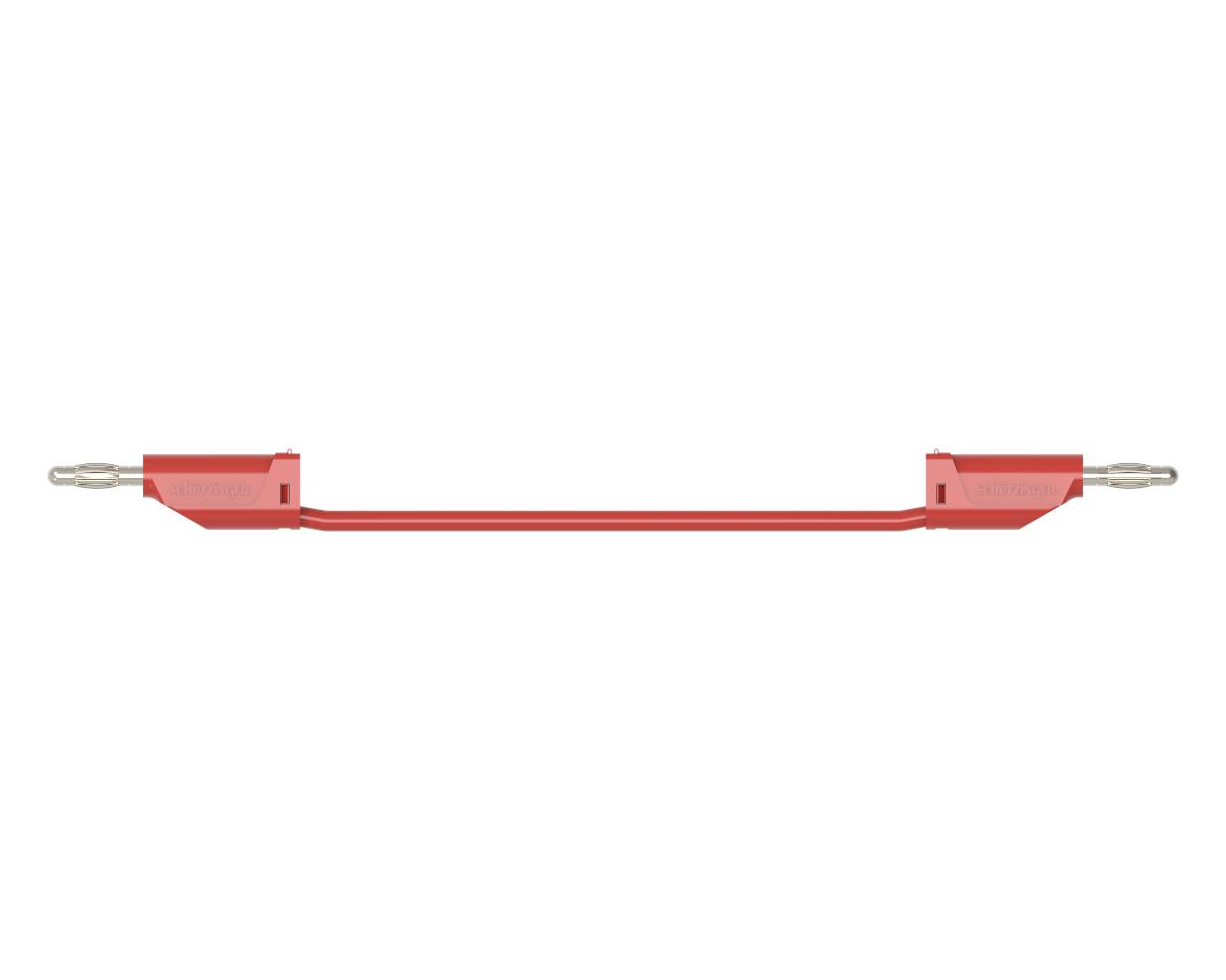 Fil de test rouge avec connecteurs banane métalliques aux deux extrémités