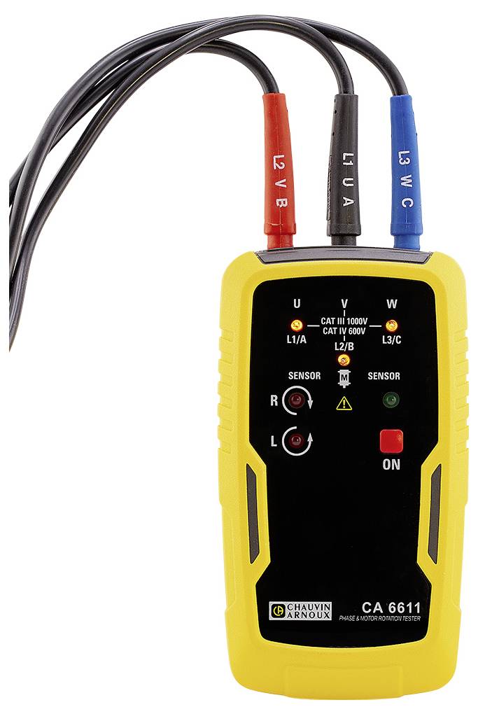 Testeur de phase et de champ tournant Chauvin Arnoux CA 6611 CAT III 1000 V, CAT IV 600 V LED-7