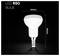 Image produit d'une ampoule LED R50 sur un fond noir, étiquetée avec les dimensions 50mm de largeur et 85mm de hauteur.