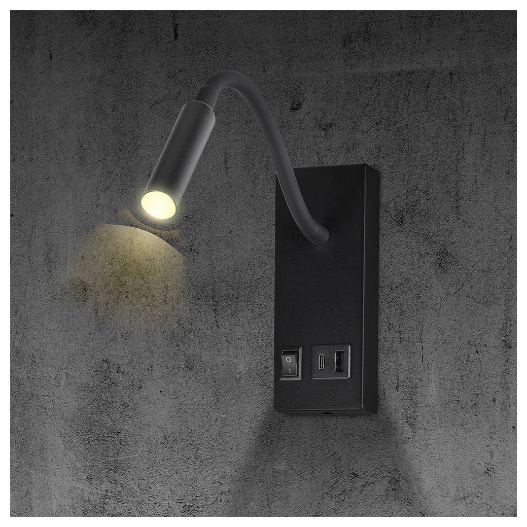 V-TAC VT-88064 241516 Lampe de chevet murale LED intégrée CEE: G (A - G) 3 W LED noir-2
