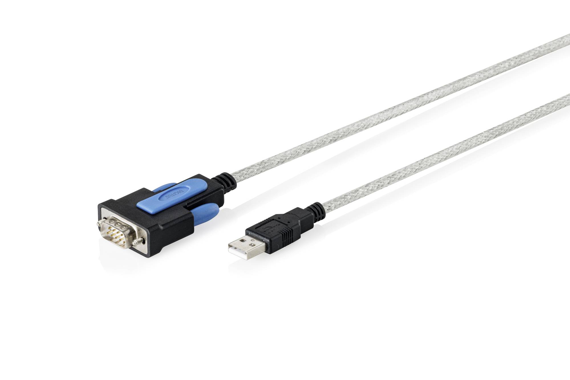 Câble adaptateur avec un connecteur VGA mâle d'un côté et une fiche USB mâle de l'autre