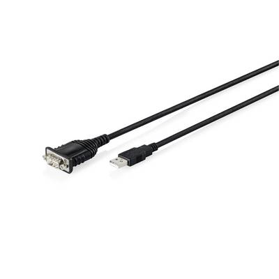 Câble adaptateur USB vers série avec un connecteur DB9 d'un côté et une prise USB-A de l'autre.