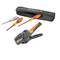 Trousse d'outils électricien avec tournevis isolés, testeur de tension, dénudeur de câble et étui de transport avec fermeture à glissière.
