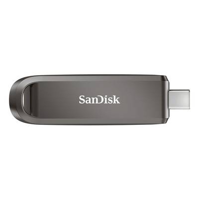 Clé USB SanDisk avec un connecteur USB-C rétractable montré en position étendue.
