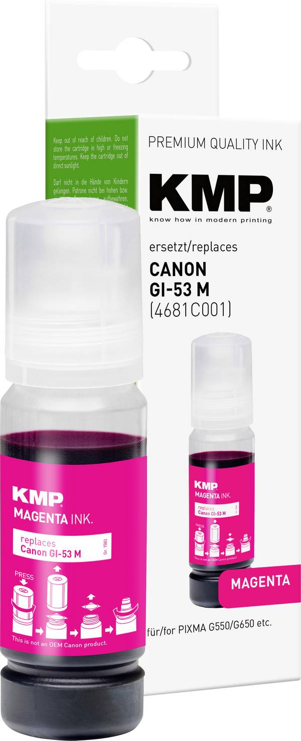 KMP Encre de recharge remplace Canon GI53M (4681C001) compatible  magenta 60 ml 1583,0006 1583,0006
