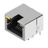 Weidmüller RJ45C5 R1U 2.4N4Y/G RL Connecteur de circuit imprimé femelle modulaire RJ45, CAT. 5 , connexion à souder THT/THR, blindage: Oui, LED: Oui, or sur nickel, Tape 3134150000 Femelle Nombre de pôles 12 noir 200 pc(s)