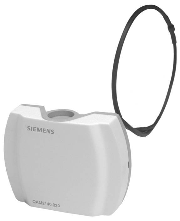 Module capteur Siemens QAM2140.020 avec câble noir attaché, montré sur un fond blanc.