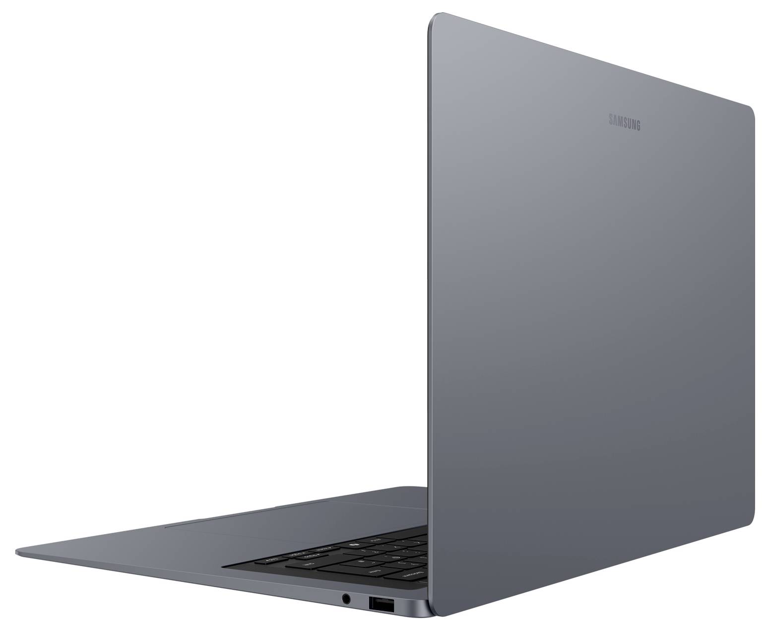 Ordinateur portable Lenovo ouvert présenté sous un angle avec le bureau Windows 11 et la fenêtre des paramètres à l'écran.