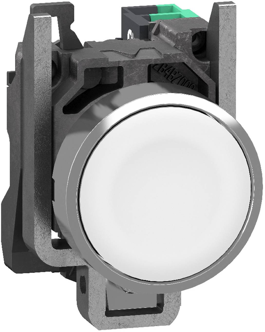 Schneider Electric XB4BA115 Bouton poussoir, Harmony XB4, métal, 22 mm, blanc, Sans inscription, palpage, 1S, push-in Bo-0