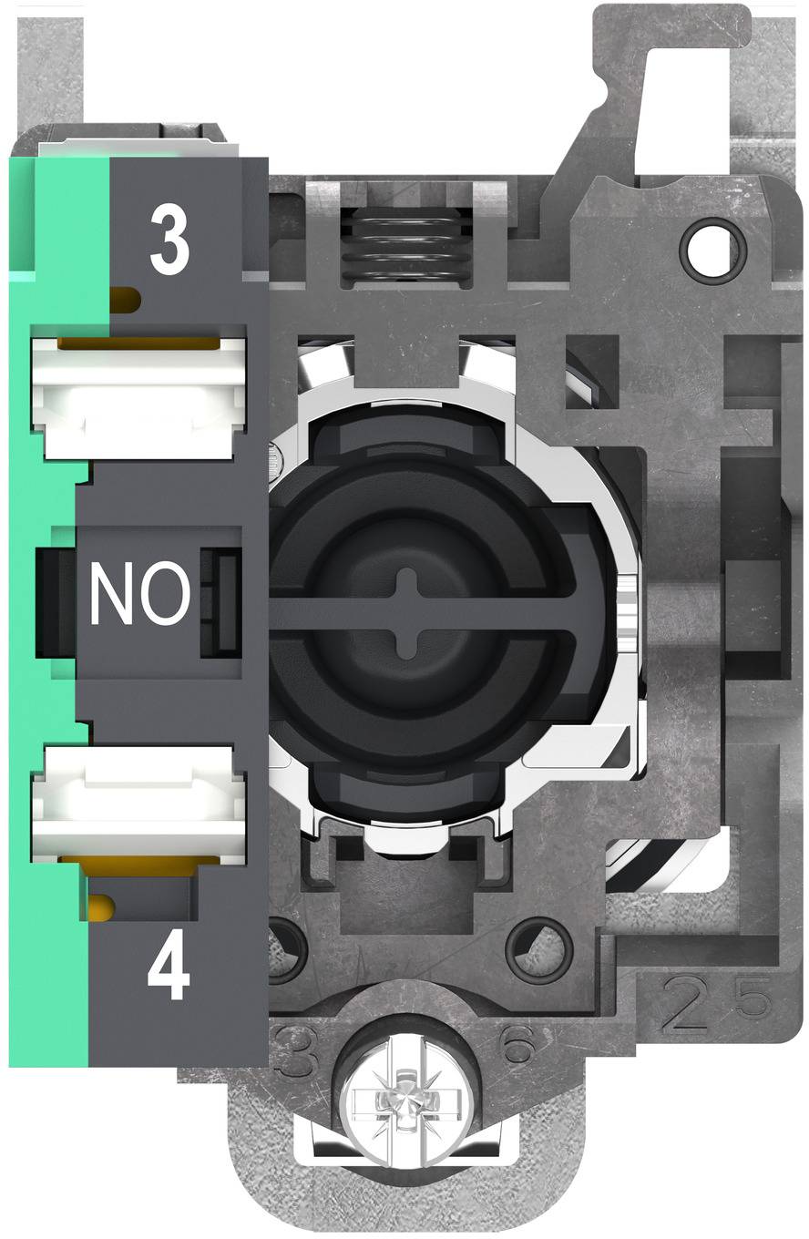 Schneider Electric XB4BA115 Bouton poussoir, Harmony XB4, métal, 22 mm, blanc, Sans inscription, palpage, 1S, push-in Bo-2