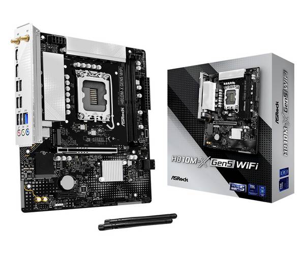 ASRock H810M-X GEN5 WIFI 1851 mATX Carte mère Socket (PC) Intel® LGA 1851 Facteur de forme (détails) ATX