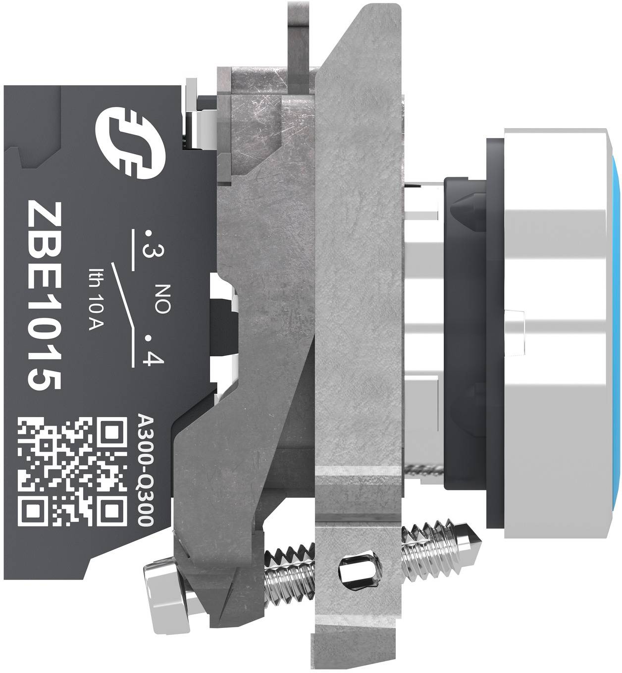 Schneider Electric XB4BA615 Bouton poussoir, Harmony XB4, métal, 22 mm, bleu, Sans inscription, palpage, 1S, push-in Bou-1