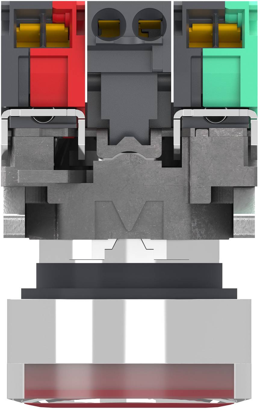 Schneider Electric XB4BW34B55 Bouton-poussoir lumineux, Harmony XB4, métal, 22 mm, rouge, Sans inscription, LED, calotte-1