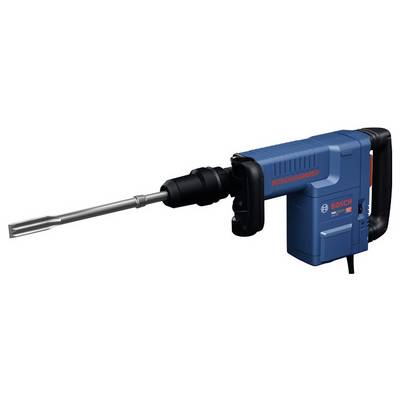 Marteau-piqueur électrique Blue Boschhammer avec long burin, présenté de profil sur fond blanc.