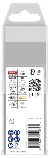 Bosch Accessories 2608665464 T234X+EXPERT Multi Material thick and Thin T367XHM Kit de lames de scie sauteuse, 26 pièces-1