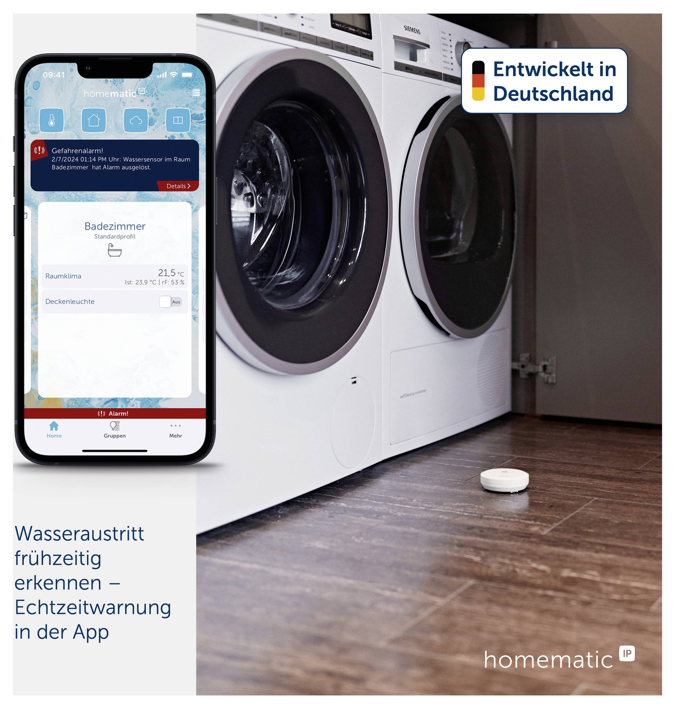 Homematic IP sans fil Détecteur de fuite d'eau HmIP-SWD-2-1