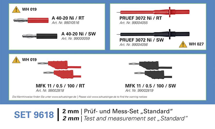 Schützinger SET 9618 Set de cordons de mesure 1 set-0