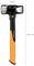 Image produit d'une masse à fendre Fiskars avec un manche noir et orange, montrant les dimensions : 36,2 cm de hauteur et 14 cm de largeur.