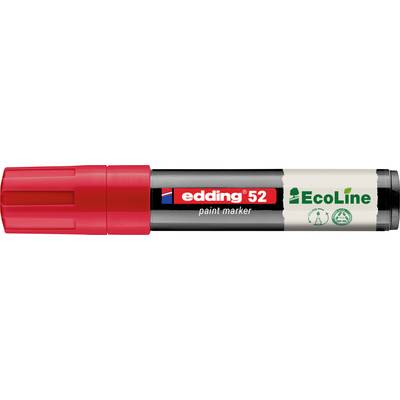 Un marqueur de peinture Edding 52 rouge et noir avec le logo « EcoLine » sur le capuchon.